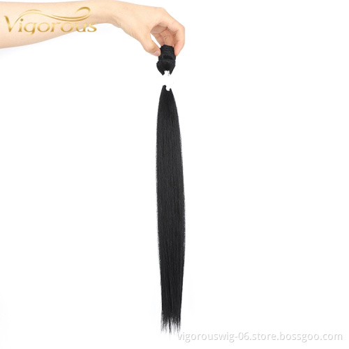 Vigorous Silky Black Custom Top Straight Chignon Soft For Women Synthetic Wholesale Extension Hair Closure Piece
